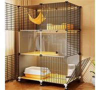 Grandes cages pour chat avec roues, enclos d'intérieur pour chat, parc multi-niveaux pour animaux de compagnie, maison amovible en fil métallique pour petits animaux, zone d'exercice pour jouer en