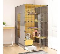 Grandes Cages pour Chat D'Intérieur avec Bac À Litière, Maison pour Chat, Parc pour Animal Domestique, Enclos pour Chaton, en Fil Métallique Amovible, Niche pour Chat, Grand Lieu d'exercice Idéal Po