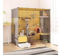 Grandes Cages pour Chat d'intérieur avec bac à litière, Maison pour Chat, Parc pour Animaux de Compagnie, enclos pour Chaton, en Fil métallique Amovible, chenil pour Chat, Grand Lieu d'exerc