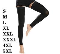 Grandes chaussettes de compression à cuisses hautes pour hommes et femmes, bas pour varices, gonflage, noir, Parker ouvert, 20-30mmHg, 4XL, 5XL, 1 paire Type A Skin