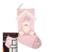 Grandes chaussettes familiales, bas de Père Noël, bas de Noël , bas à paillettes, bas mignon, décorations de Noël, bas de Noël roses, grand Noël
