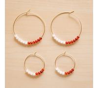 Grandes créoles quartz rose & cornaline