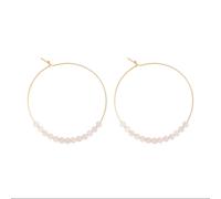 Grandes créoles quartz rose & or 14k gf
