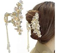 Grandes épingles à cheveux, Pack de 3 pinces à griffes pour cheveux fleur pinces à griffes antidérapantes en métal fleur pinces à griffes puissantes Accessoires pour femmes (17)