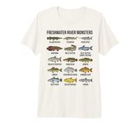 Grandes espèces de Poissons d'eau Douce Monstres de rivière d'eau Douce T-Shirt Haut de Gamme