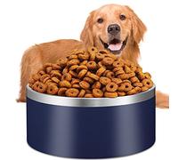 Grandes gamelles pour chien de 2,835 g. Gamelles d'eau pour chien en acier inoxydable. Gamelles d'eau pour chiens de grande taille. Gamelle antidérapante à double paroi en métal pour grands chiens