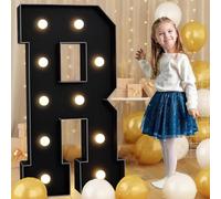 Grandes lettres lumineuses noires for décoration d'anniversaire, grandes lettres en mosaïque for 18e et 40e anniversaire, kit de panneaux en mousse prédécoupés à faire soi-même(Letter R,70cm/2.3FT)