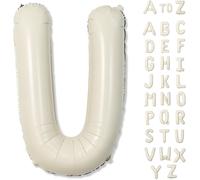 Grandes Lettres U - 101,6 Cm - Lettres De L'alphabet En Mylar Blanc Crème Pour Personnalisation Du Nom - Lettres Personnalisées Pour Fête D'anniversaire De Filles, Décoration De Fête Prénatale