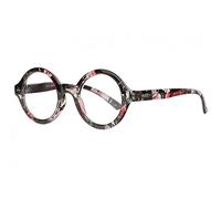 Grandes Lunettes de Lecture Rondes Rouges a Fleurs Femme Giny - Taille: Dioptrie 3 - Couleur: Rouge - Homme