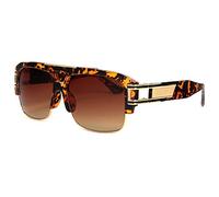 Grandes Lunettes soleil Marrons Dorees Ecailles Fashion Krak - Taille unique - Marron