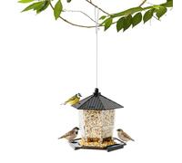 Grandes Mangeoires à Oiseaux pour l'Extérieur - Distributeur de Nourriture Suspendu Anti-Écureuils,Mangeoire Anti-Écureuils avec Plateau Perchoir | pour Nourrir Les Oiseaux et Les Animaux dans Les