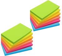 Grandes Notes Autocollantes De 76x127 Mm,6 Couleurs Brillantes Assorties,80 Feuilles Par Bloc,12 Blocs