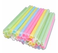 Grandes Pailles Colorées De 10mm, 1100 Pièces/Ensemble, Accessoires De Fête Pour Bar À Bulles, Bouche Plate De 10mm, Perles De Thé Au Lait