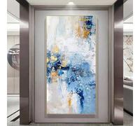 Grandes Peintures Abstraites Sur Toile De Style Nordique Grand Tableau D’art Mural Encadré Pour La Décoration De La Maison De Salon Avec Cadre Doré Prêt à Accrocher, With-Golden-Frame, 45x90cm/18x35in