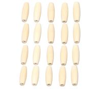 Grandes perles de trou, 160 perles ovales en bois multicolores de 17 x 14 mm avec trou de 5 mm for travaux manuels(45x14mm Natural)