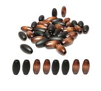 Grandes perles de trou, 160 perles ovales en bois multicolores de 17 x 14 mm avec trou de 5 mm for travaux manuels(26x13mm Coffee Dark Brown)