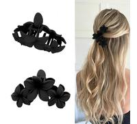 Grandes pinces à cheveux 10,9 cm - Mat - Antidérapantes - Noir | Grandes pinces à cheveux, finition mate, forte tenue antidérapante, 10,9 cm, pour cheveux épais et fins, bouclés