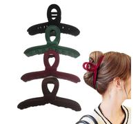 Grandes pinces à cheveux de 12,7 cm pour cheveux épais, pinces à cheveux pour queue de cheval pour femme, ensemble de pinces à cheveux en velours(velours B-4 pièces)
