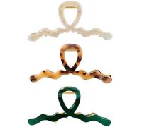 Grandes pinces à cheveux en métal pour femme - Pinces à cheveux en écaille de tortue pour cheveux fins et épais avec imprimé léopard - Pinces à cheveux antidérapantes pour femme (lot de 3)