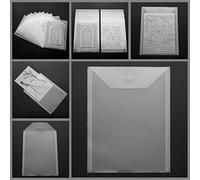 Grandes poches de rangement refermables en plastique transparent pour timbres et matrices de découpe, pochoirs, albums, timbres, travaux manuels, scrapbooking, cartes, loisirs créatifs