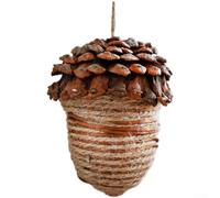 Grandes pommes de pin rustiques en bois et mousse pour sapin de Noël et décoration festive saisonnière (E)