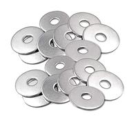 grandes rondelles M6 DIN 9021, 50 pièces Rondelle Inox pour Vis, 18mm Grand Diamètre Rondelle, Rondelles plates pour garde boue, Rondelle Inox, Penny Rondelles pour Vis et Boulous et écrous