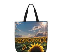 Grandes Sac A Bandouliere Tournesols Lumière Du Soleil Sacs De Courses Lavables Tote Bag Pour Usage, Aux Voyages, Dames, 40X50X15Cm