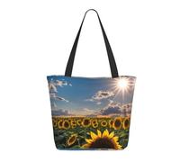 Grandes Sac À Provision Tournesols Lumière Du Soleil Tote Bag Pliable Sac D'Épaule Pour Vacances, Usage, Dames, 40X50X15Cm