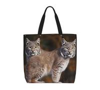 Grandes Sacs De Courses Lynx Du Canada Sac A Bandouliere Vintage Tote Bag Pour Usage, Aux Voyages, Shopping, 40X50X15Cm