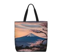 Grandes Sacs Fourre-Tout Toile Impression De Paysage De Montagne Du Japon Sac A Provisions Vintage Sac De Plage Pour Usage, Aux Voyages, Vacances, 40X50X15Cm