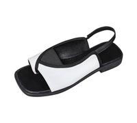 Grandes sandales plates femmes 2024 orteils européens et américains loisirs après commerce extérieur confortable sandales romaines chaussures plates pour femmes, Blanc., 39 EU