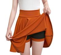 Grandes Tailles Jupe Plissée Patineuse Courte Femme Taille Haute d'été Jupe Court Midi Jupe 2XL JJaune