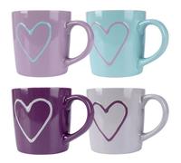 GRANDES TASSES COLORÉES LOT DE 4 TASSES TASSE POUR BOIRE CAFÉ, THÉ, HERBES 600 ML