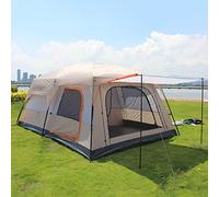 Grandes tentes de Camping familiales for 5 à 8 Personnes for Festival, randonnée avec Salon et Chambres séparées Tentes 4 Saisons Grande Tente d'abri Familial(Khaki,430 * 305 * 210cm)