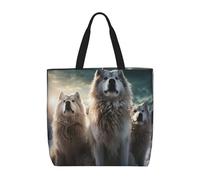 Grandes Tote Bag Tribu Des Loups Shopper Sac De Course Vintage Sac D'Épaule Pour Dames, Vacances, Plage, 40X50X15Cm