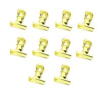 Grandes trombones, 22mm charnière en métal ressort Mini Bulldog papeterie Clips multicolore 10 pièces(Golden)