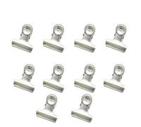 Grandes trombones, 22mm charnière en métal ressort Mini Bulldog papeterie Clips multicolore 10 pièces(Silver)