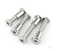 Grandes vis hexagonales plates for meubles, en acier inoxydable ou noir, avec écrou à rivet, M4 M5 M6 M8, 5 10 ensembles(Stainless steel,M5x35With nut 5pc)