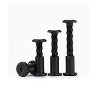 Grandes vis hexagonales plates for meubles, en acier inoxydable ou noir, avec écrou à rivet, M4 M5 M6 M8, 5 10 ensembles(Steel with black,M6X30With nut 5pc)