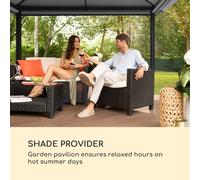 Grandezza Cortina Pavillon de jardin 3x6 m 4 panneaux latéraux