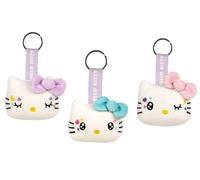 Grandi Giochi Hello Kitty Porte-clés Kawaii - Porte-clé en peluche Hello Kitty souple, 3 modèles différents, couleur pastel non sélectionnables, idée cadeau pour enfants et passionnés à partir de 10