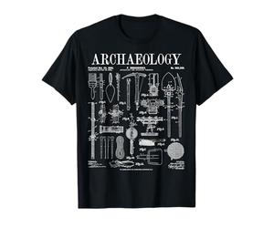 Grandio Design Archaeological Science T-Shirt Archéologue Archéologie Étudiant Field Kit Vintage Brevet Noir S Homme Casual