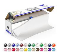 Grandipity Rouleau de nappe en plastique - 137,2 cm x 91,2 m - Nappe jetable en plastique blanc pour fêtes avec boîte de découpe - Nappe jetable en plastique pour table rectangulaire et ronde