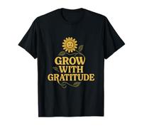 Grandir avec Gratitude Tournesol Santé Mentale Graphique T-Shirt