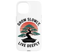 Grandir Lentement Vivre Profondément Bonsaï Rétro Coucher De Coque pour iPhone 15