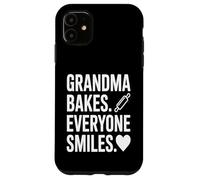 Grandma Bakes Everyone Smiles Baking Love Citation Coque pour iPhone 11