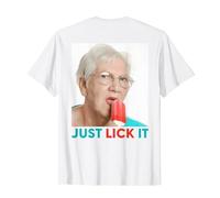 GRANDMA JUST LICK IT X Grand-mère Glace Amoureux de Glace Été BACK T-Shirt