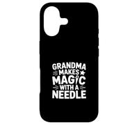 Grandma Makes Magic with A Needle Couture Humour Coque pour iPhone 17
