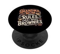 Grandma MOM I Make Rules Then I Make Brownies PopSockets PopGrip Adhésif
