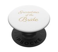 Grandma of The Bride, Wedding & Bridal, Tan Script Police PopSockets PopGrip Adhésif
